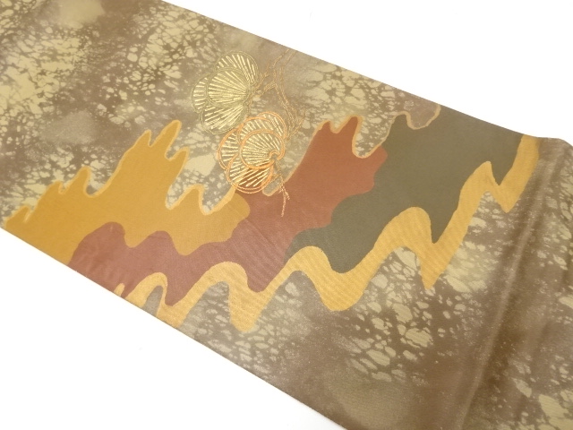 JAPANESE FUKURO OBI / EMBROIDERY / PINE
